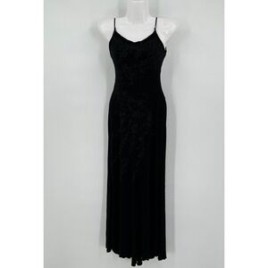 Kitty Womens Sparkle Slip Gown Size S Black Vintage 90s Minimalist Evening Dress